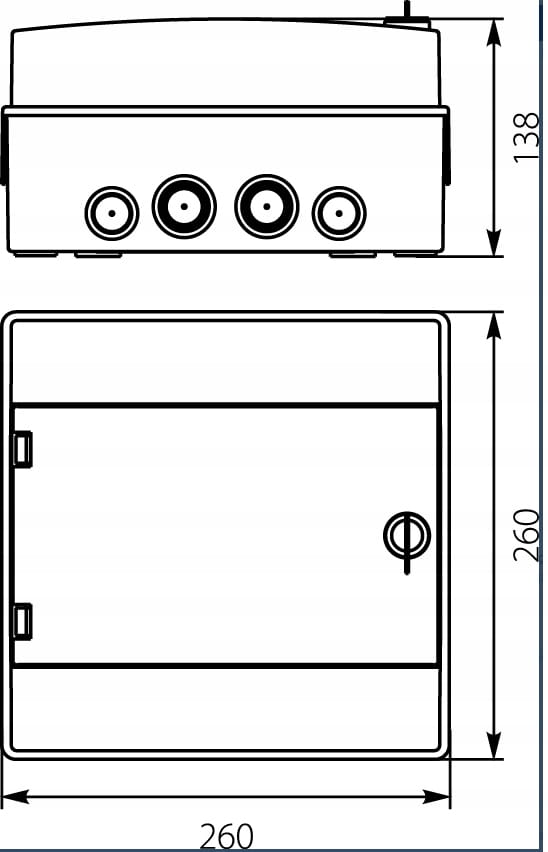Rozdzielnica hermetyczna RH-8 8M 8S 8-MODUŁOWA NT 02